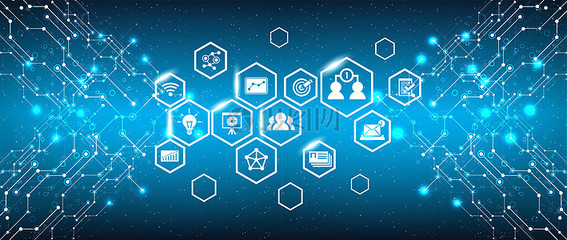 科技信息技術(shù)線條藍(lán)色背景